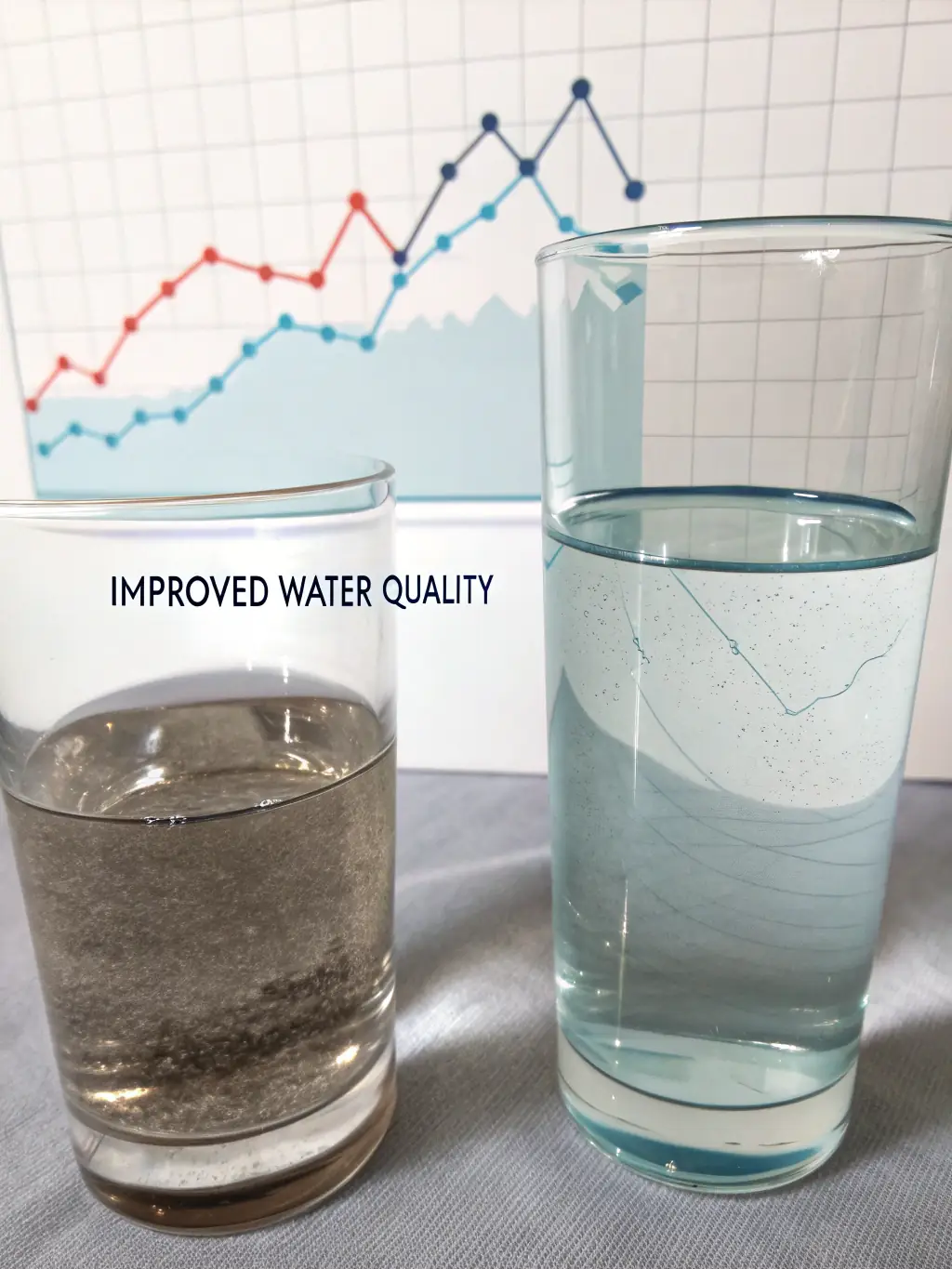 A before-and-after comparison showing water samples with and without PFAS, demonstrating the effectiveness of the SCWO unit in removing these harmful chemicals.