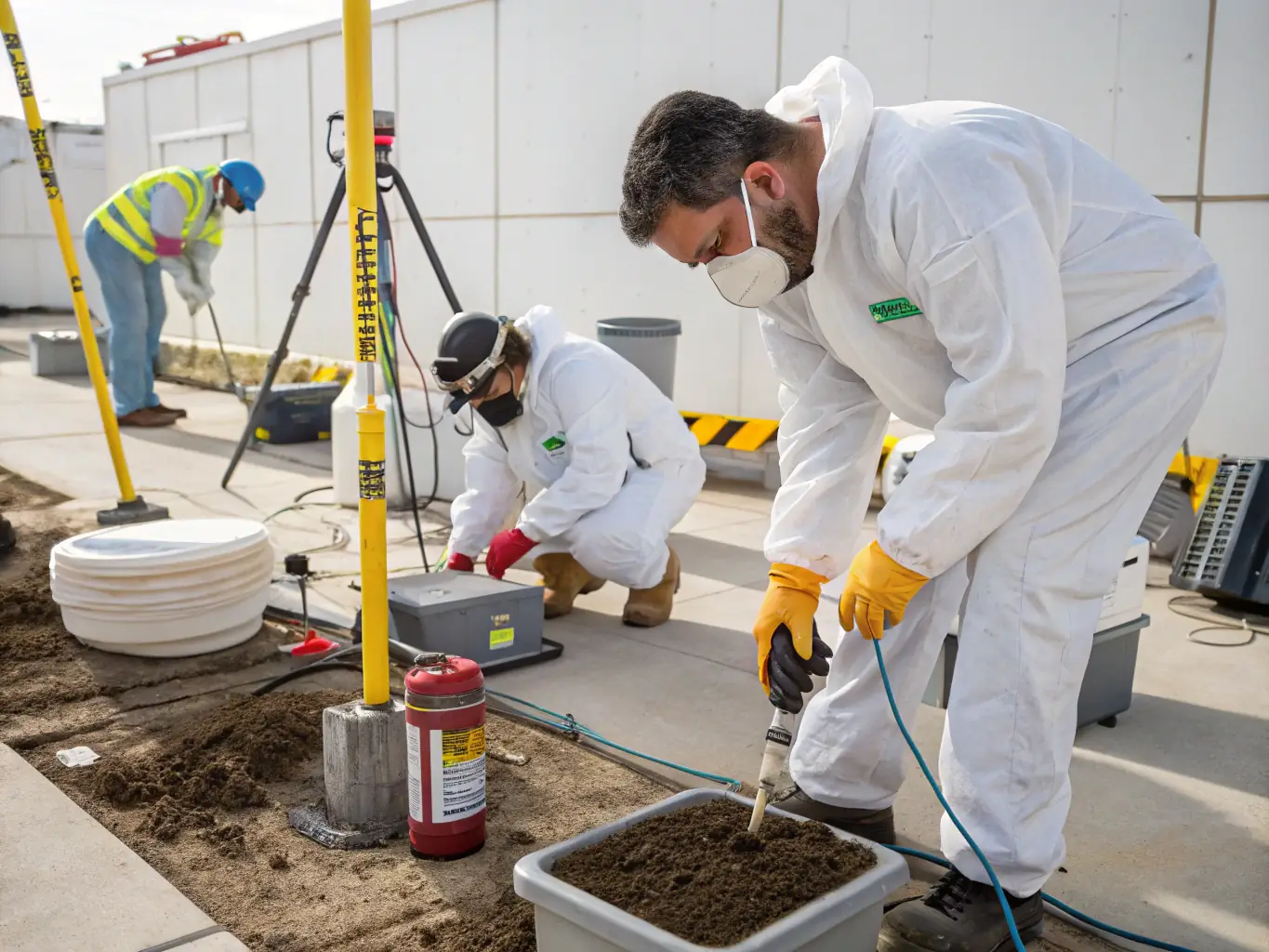 An image showcasing a contaminated soil remediation site, highlighting the use of SCWO technology in breaking down 'forever chemicals' and restoring the land.